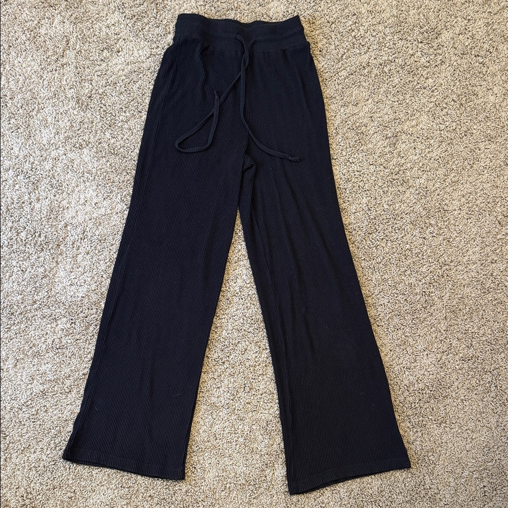 Forever 21 Cozy Black Wide Leg Pajama Pants